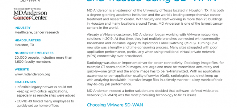 SD-WAN MD Anderson