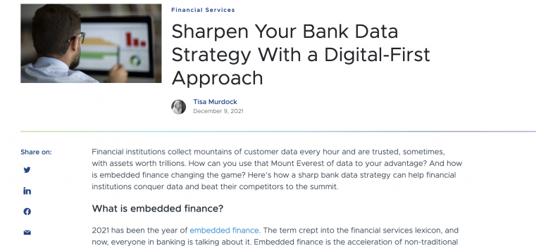 Sharpen Your Bank Data Strategy With a Digital-First Approach