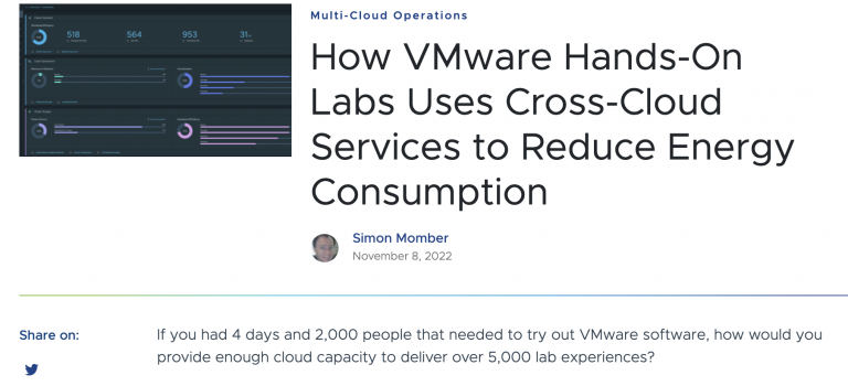 How VMware Hands-On Labs Uses Cross-Cloud Services to Reduce Energy Consumption