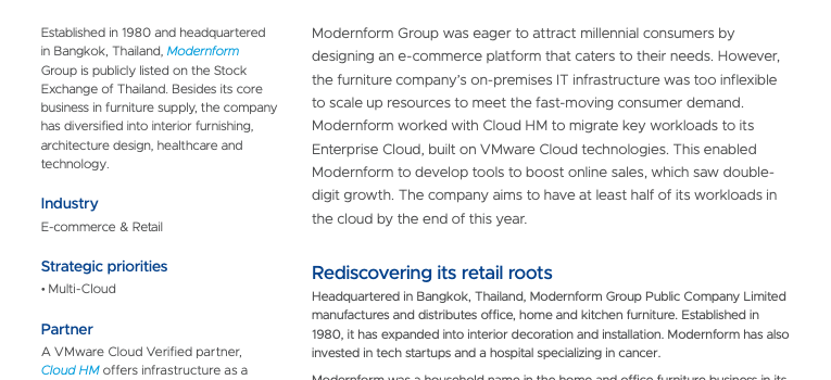 Furniture Giant Goes to VMware Cloud to Woo Next-Generation Consumers