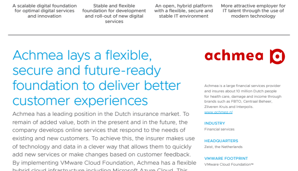 A scalable platform for continued innovation and better services at Achmea