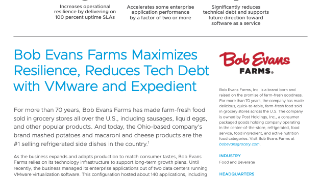 Migrating to the cloud with minimal disruption at Bob Evans Farms