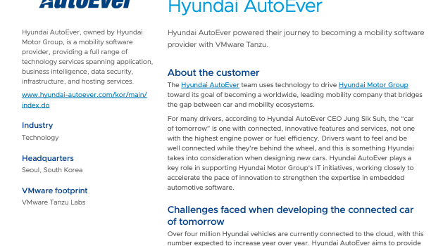 The car of tomorrow is built by innovative, modern technology and apps at Hyundai AutoEver