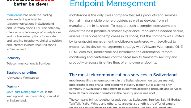 mobilezone Offers Employees Smart Endpoint Management