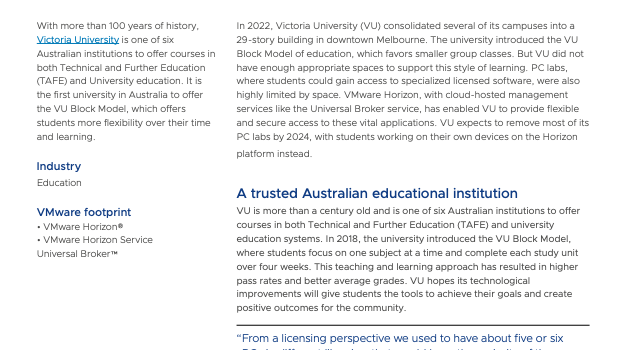 Victoria University Digitally Transformed to Widen Students’ Learning Opportunities